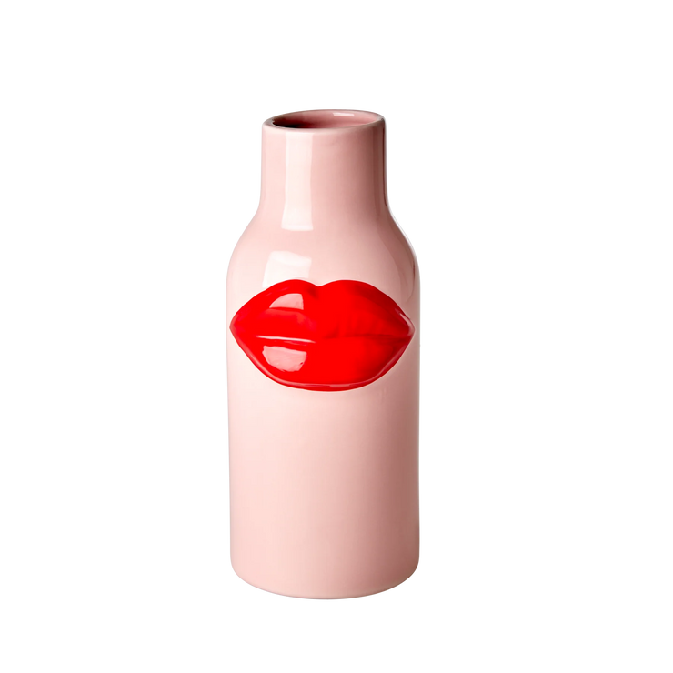Pink Ceramic Lips Vase - Large