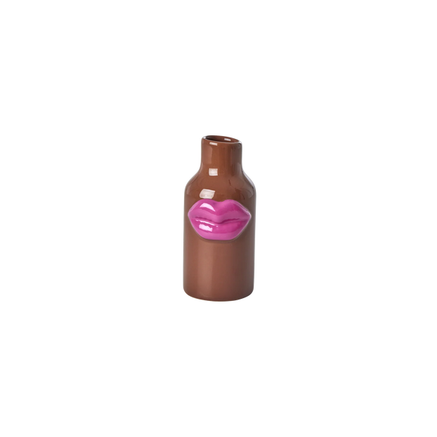 Brown Ceramic Lips Vase - Extra Small