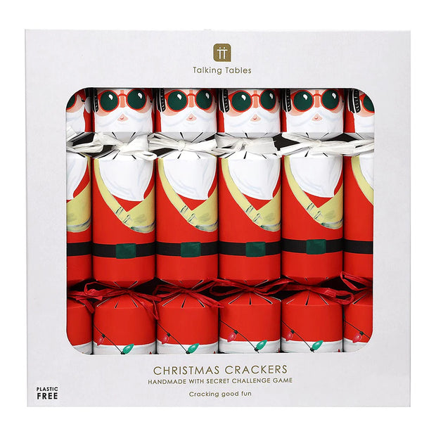 Christmas Crackers Box of 6 - Fun Santa