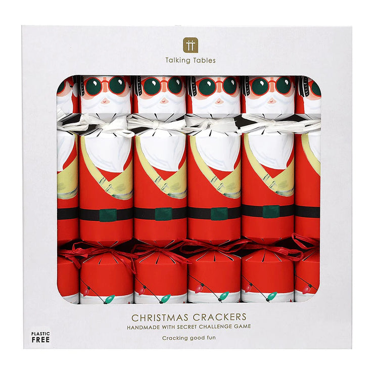 Christmas Crackers Box of 6 - Fun Santa