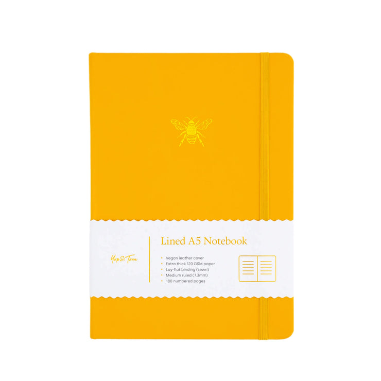 Yop & Tom Lined Notebook - Yellow Bee