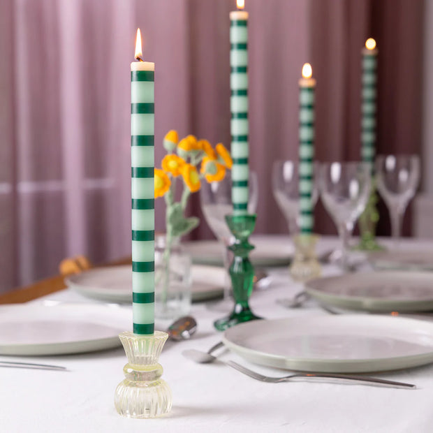 Talking Table Striped Dinner Candles - 28cm
