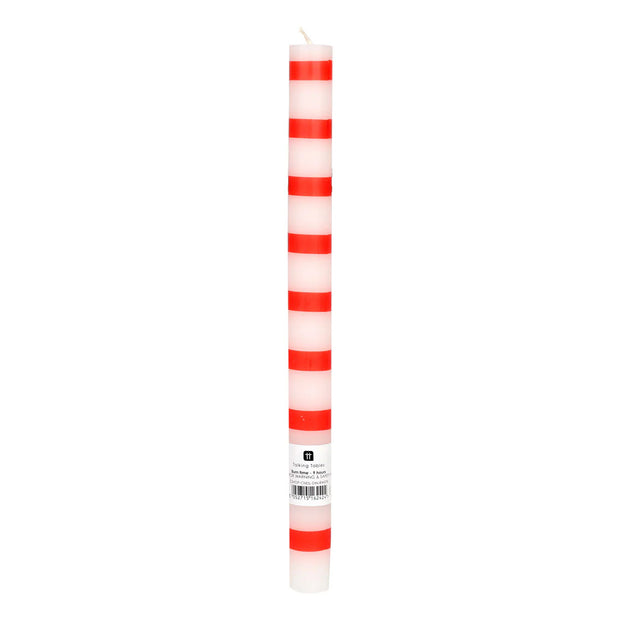 Talking Table Striped Dinner Candles - 28cm