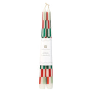 Talking Table Set of 2 Dinner Candles - Red & Green Check