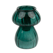 Glass Mushroom Candle Holder - Green or Red