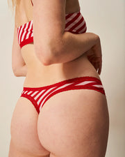 Stripe & Stare Single Thong - Candycane Stripe