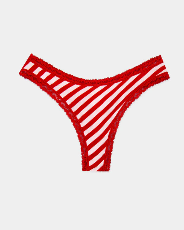 Stripe & Stare Single Thong - Candycane Stripe