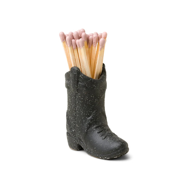 Nashville Ceramic Cowboy Boot Match Holders With Matches