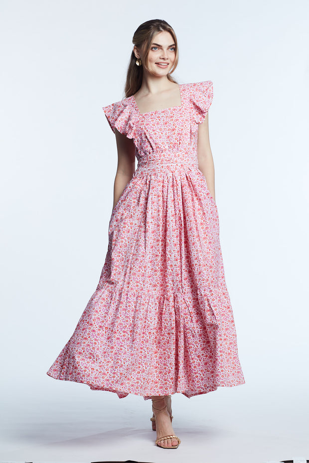 SZ Blockprints Charlotte Dress in Eva Pink