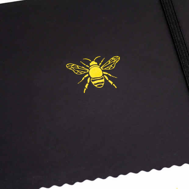 Yop & Tom Lined Notebook - Charcoal Bee