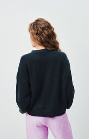 American Vintage Damsville Cardigan - Navy Black Melange