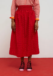 Dr Bloom Cute Checked Skirt - Red