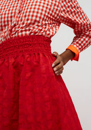 Dr Bloom Cute Checked Skirt - Red