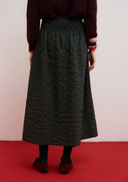 Dr Bloom Cute Checked Skirt - Khaki