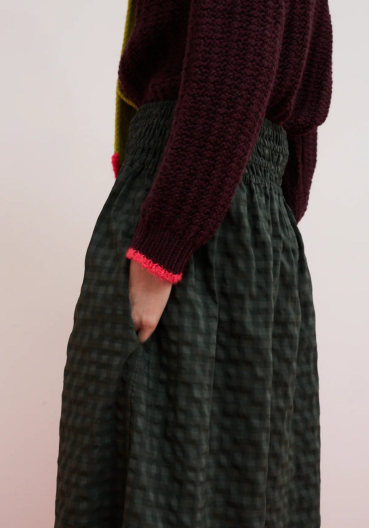 Dr Bloom Cute Checked Skirt - Khaki