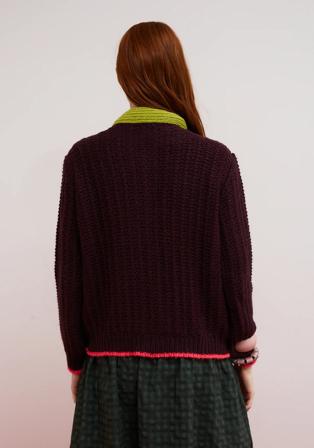 Dr Bloom Grace Cardigan - Aubergine