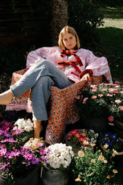 Twizzell Reversible Ruffle Jacket - Nasturtium & Red Stripe