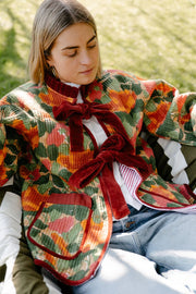 Twizzell Reversible Ruffle Jacket - Nasturtium & Red Stripe