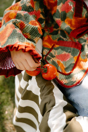 Twizzell Reversible Ruffle Jacket - Nasturtium & Red Stripe