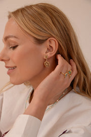 Small Flower Earrings - Gold