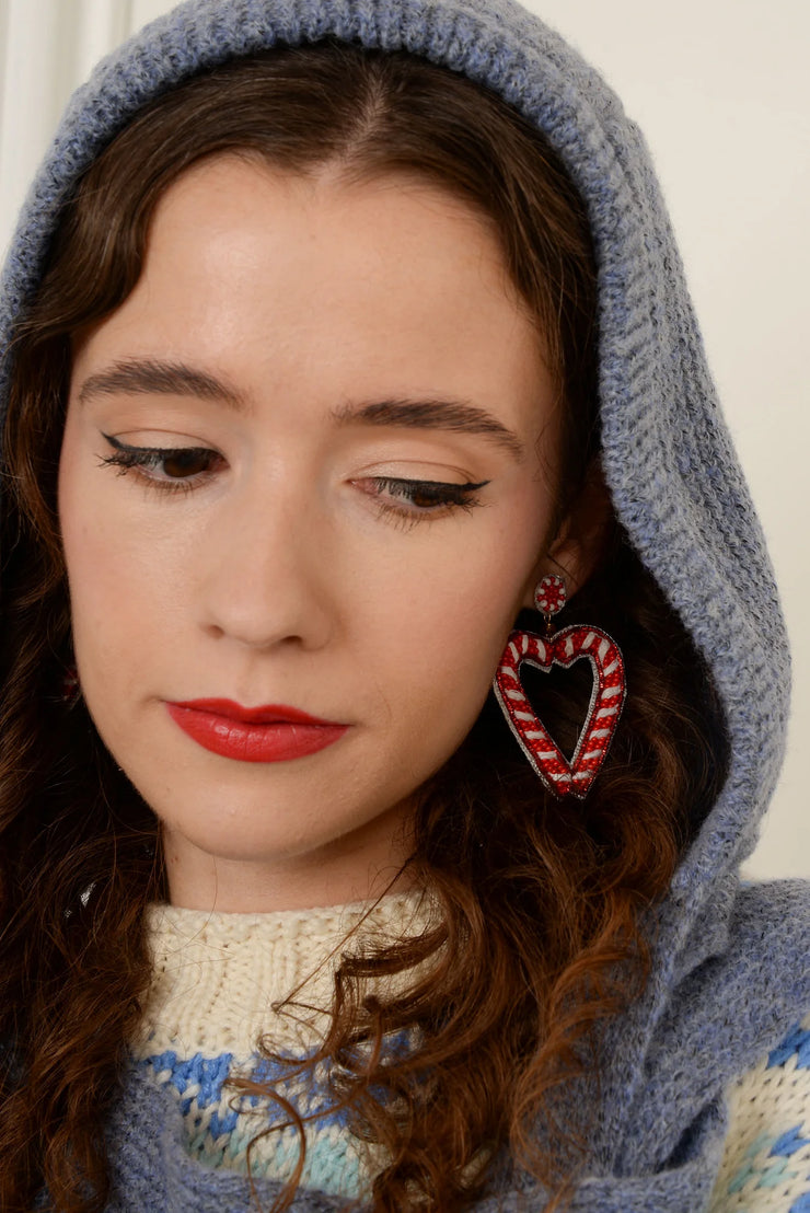 My Doris Beaded Earrings - Candy Cane