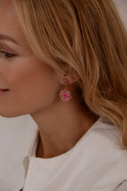 Small Flower Earrings - Pink