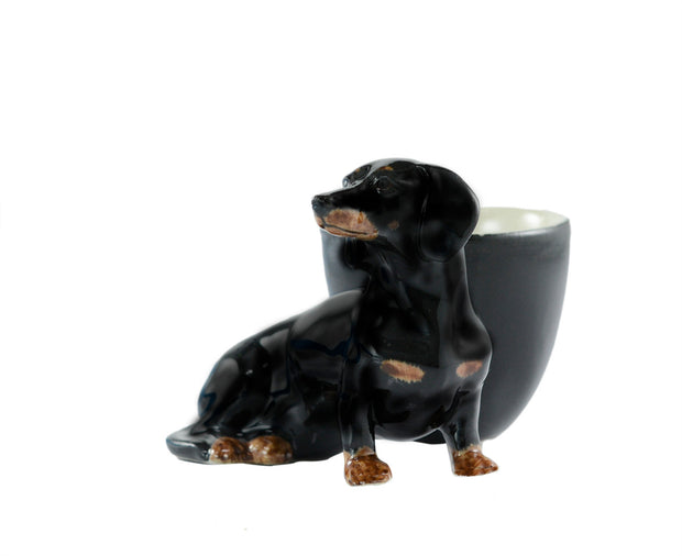 Animal Egg Cups - Black & Tan Dachshund