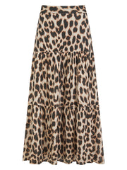 Nooki Design Dominica Tiered Leopard Skirt