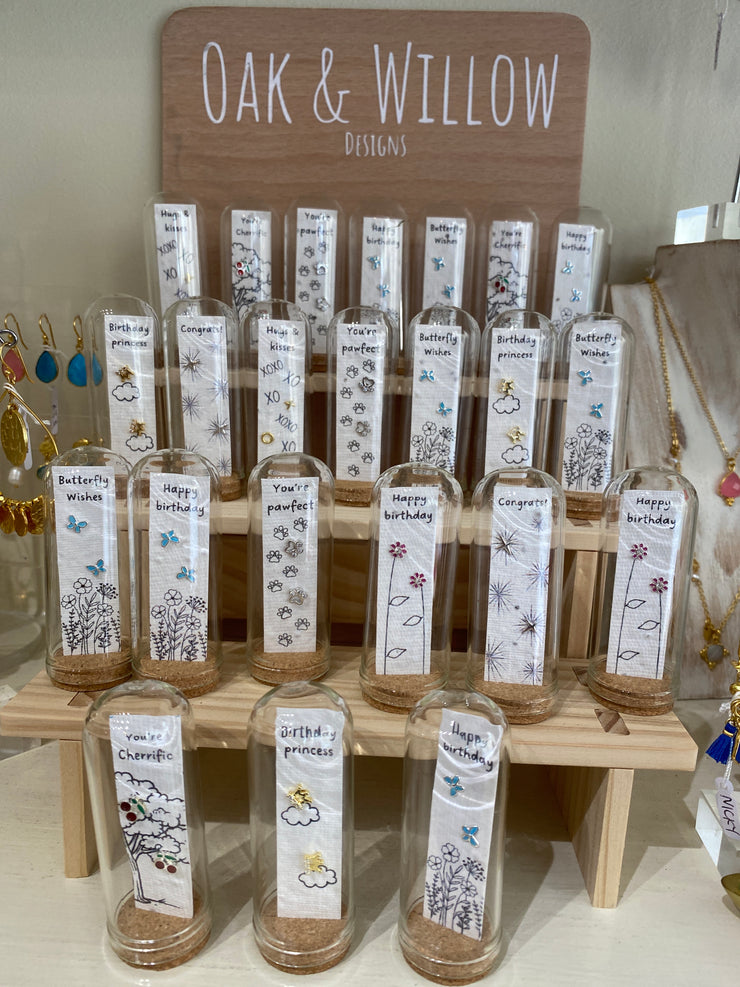 Oak & Willow Earrings on Seed Paper in Mini Jars