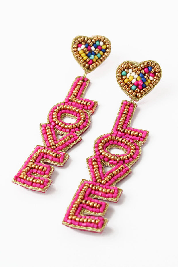 My Doris Pink Love Drop Earrings