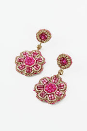 Small Flower Earrings - Pink