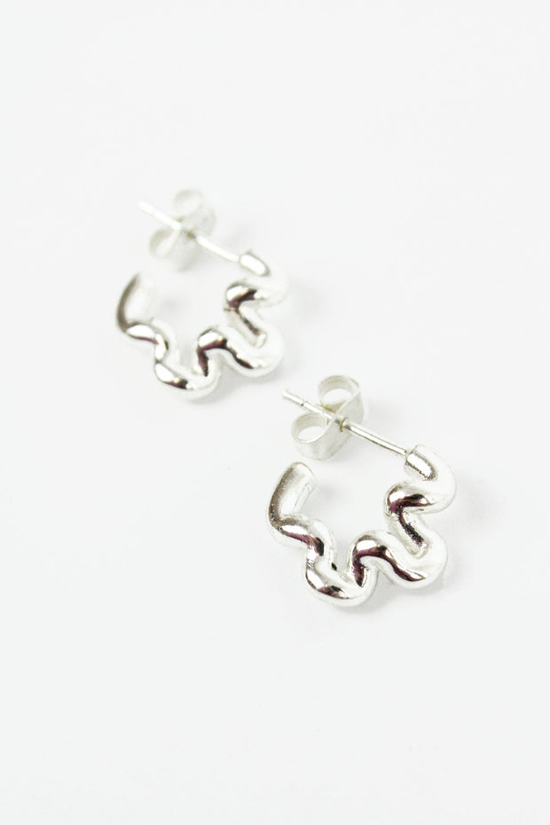 Wiggle Earrings in Gold or Silver - Small