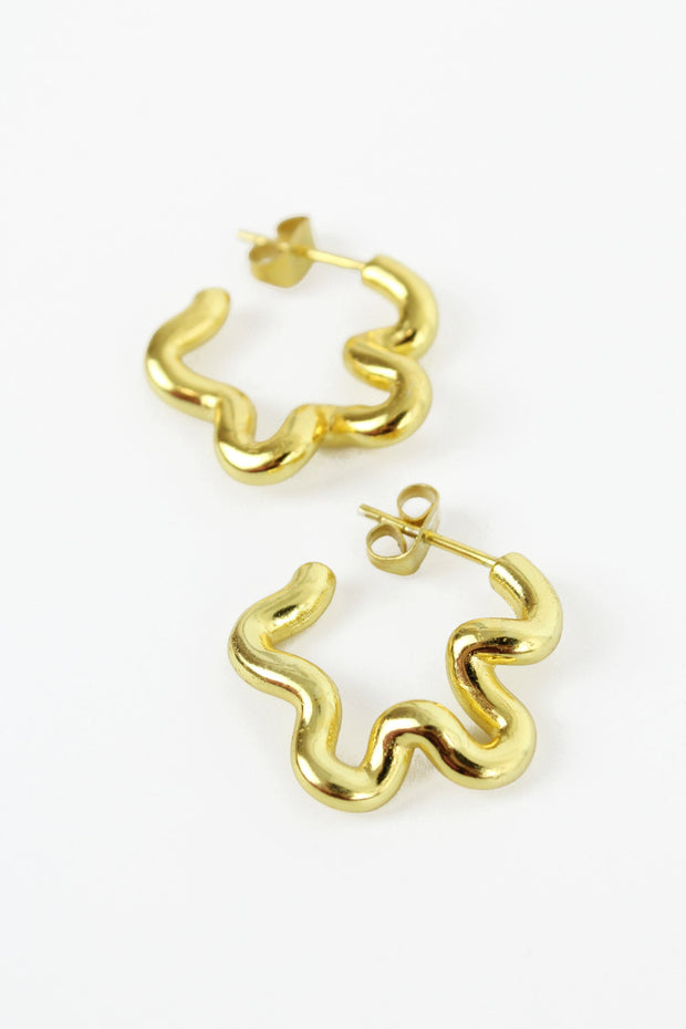 Wiggle Earrings in Gold or Silver - Medium