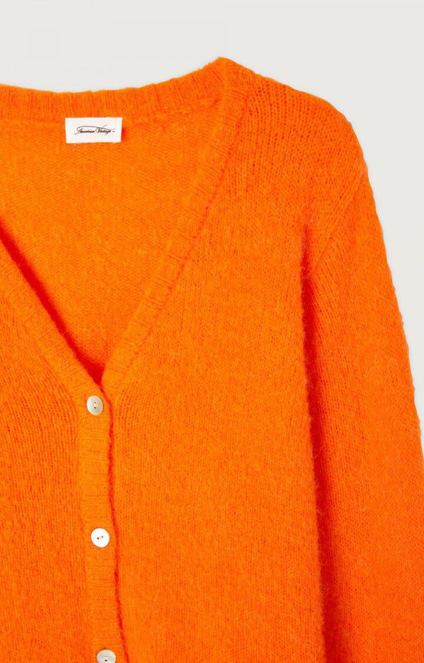 American Vintage East 19 Cardigan - Fluorescent Orange