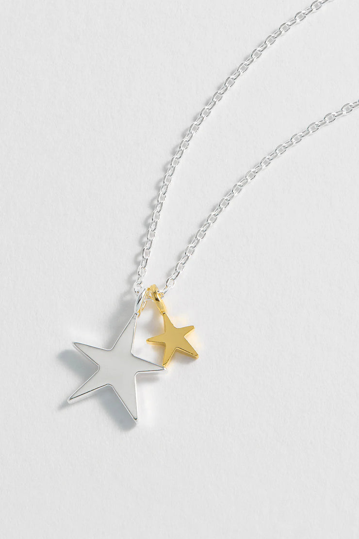 Double Hand Drawn Star Necklace