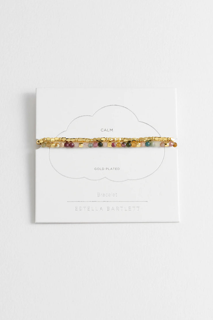Coco Bead & Tourmaline Gemstone Bracelet Set - Calm