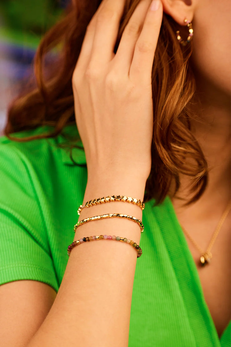 Coco Bead & Tourmaline Gemstone Bracelet Set - Calm