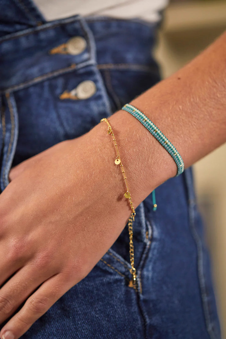 Woven Duo Beaded Charm Bracelet Set - Follow The Fun