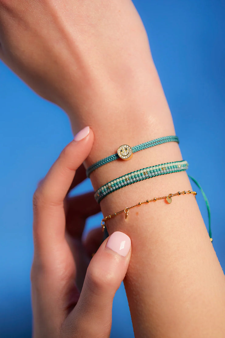 Woven Duo Beaded Charm Bracelet Set - Follow The Fun
