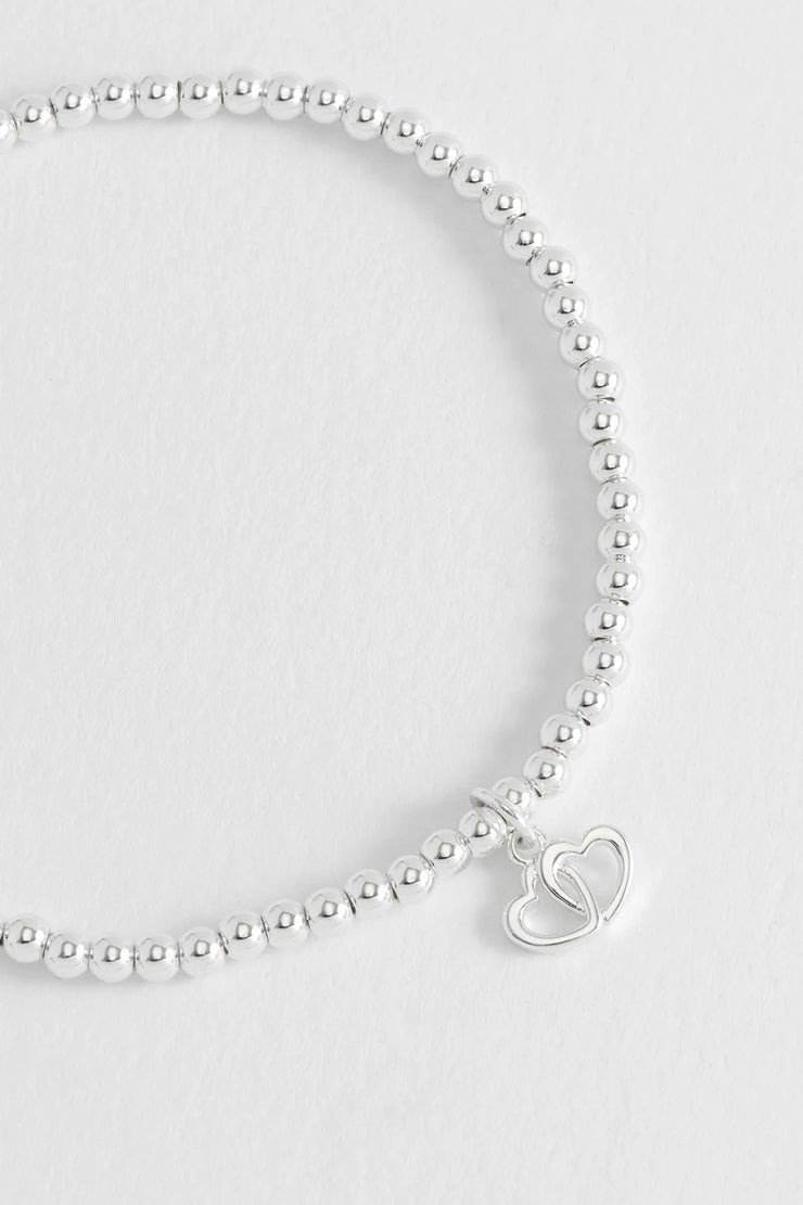 Sienna Beaded Heart Charm Bracelet - Friends Forever