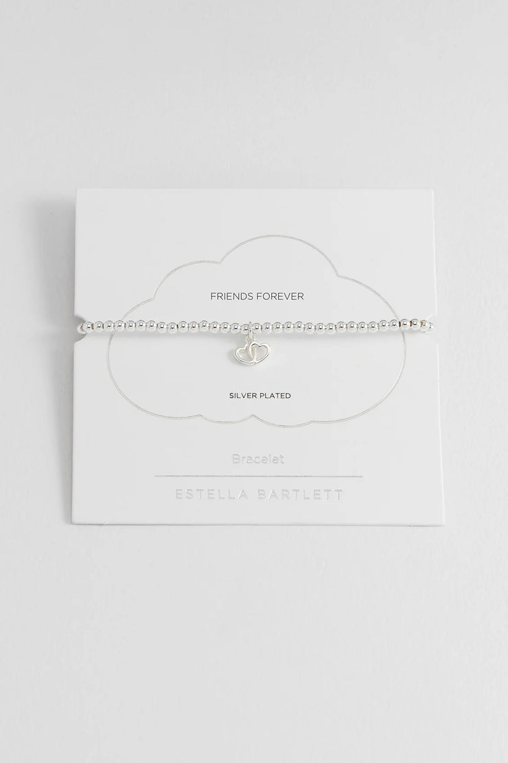 Sienna Beaded Heart Charm Bracelet - Friends Forever