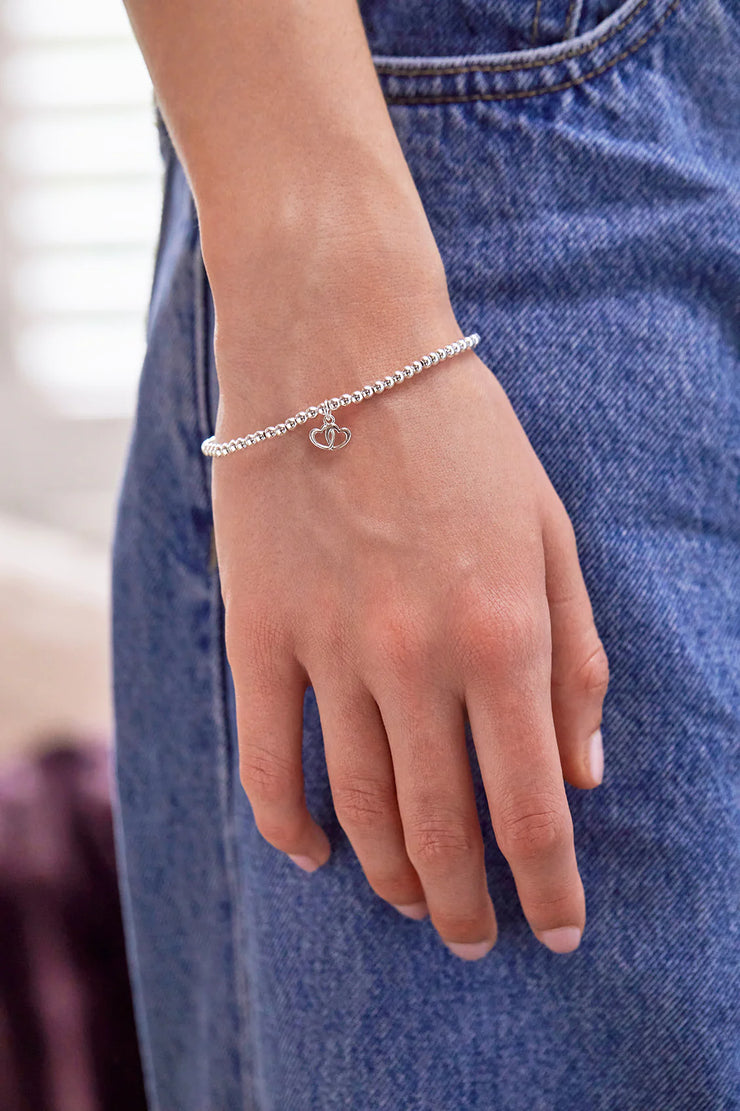 Sienna Beaded Heart Charm Bracelet - Friends Forever