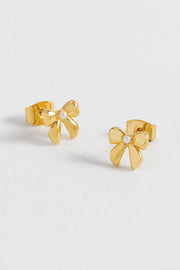 Pearl Bow Stud Earrings