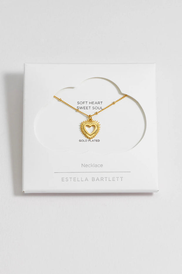 Heartburst Pendant Necklace - Soft Heart Sweet Soul
