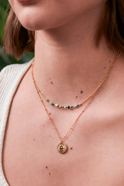 Mini Green Beaded Chain Necklace - Calm