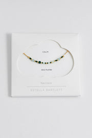 Mini Green Beaded Chain Necklace - Calm