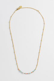 Mini Mixed Beaded Chain Necklace - Love