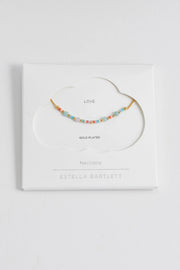Mini Mixed Beaded Chain Necklace - Love