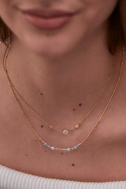 Mini Mixed Beaded Chain Necklace - Love