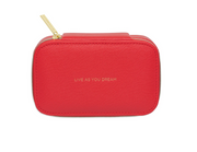 Mini Jewellery Box - Red 'Live As You Dream'